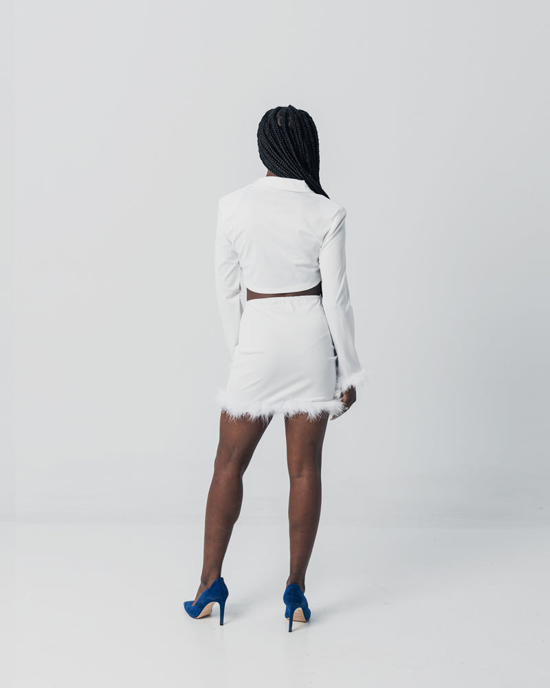 White Feather Two Piece Set