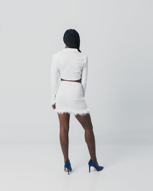 White Feather Two Piece Set