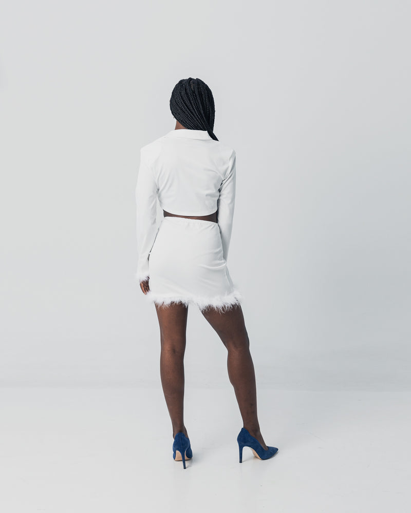 White Feather Two Piece Set